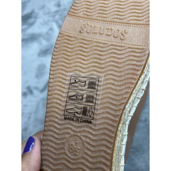 Soludos Blue Tasseled Camel Espadrilles Colorful Fun Resort Vacation Size 8.5 - Picture 7 of 9